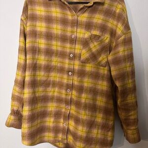 BP Yellow and Brown Plaid Shirt